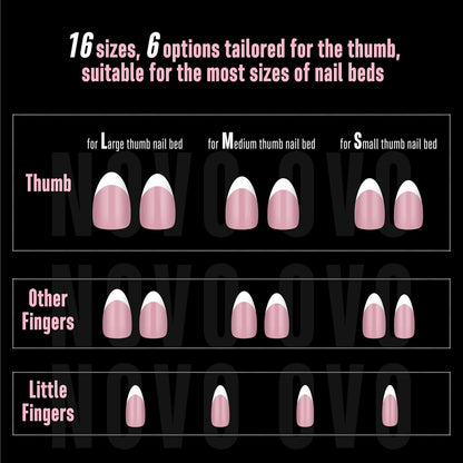 Almond Short White French Tip Berry Pink