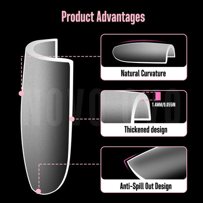 Sharp Square Short Nail Tips Clear