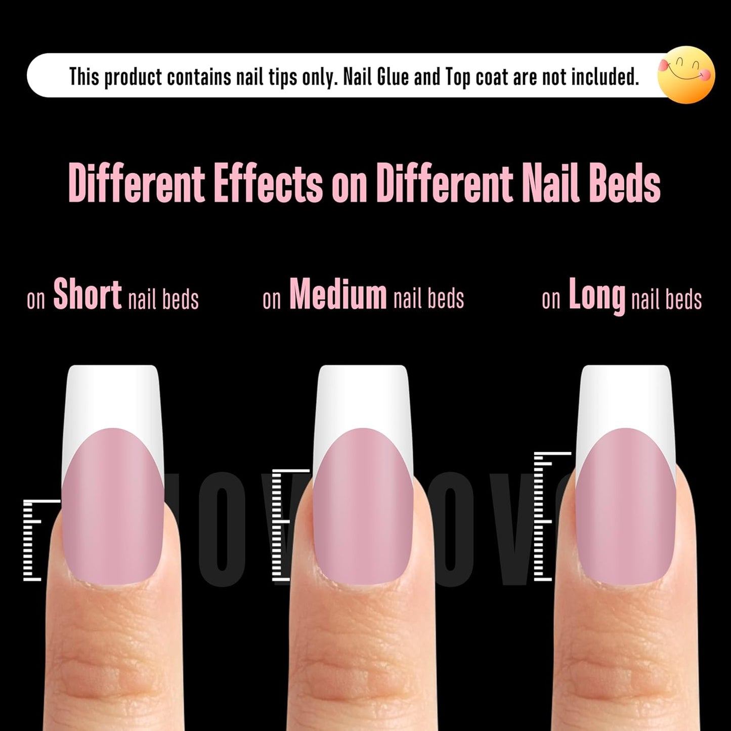 Square Medium White French Tip Berry Pink