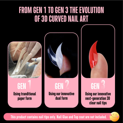 Cat Claw Short Curved Stiletto 3D Nail Tips Red 128