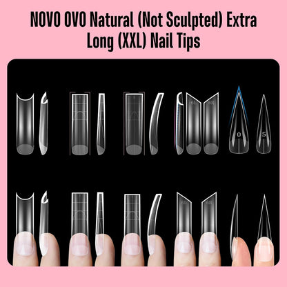 Halloween XXL Square Nail Tips with Sharp Point Moon Curve