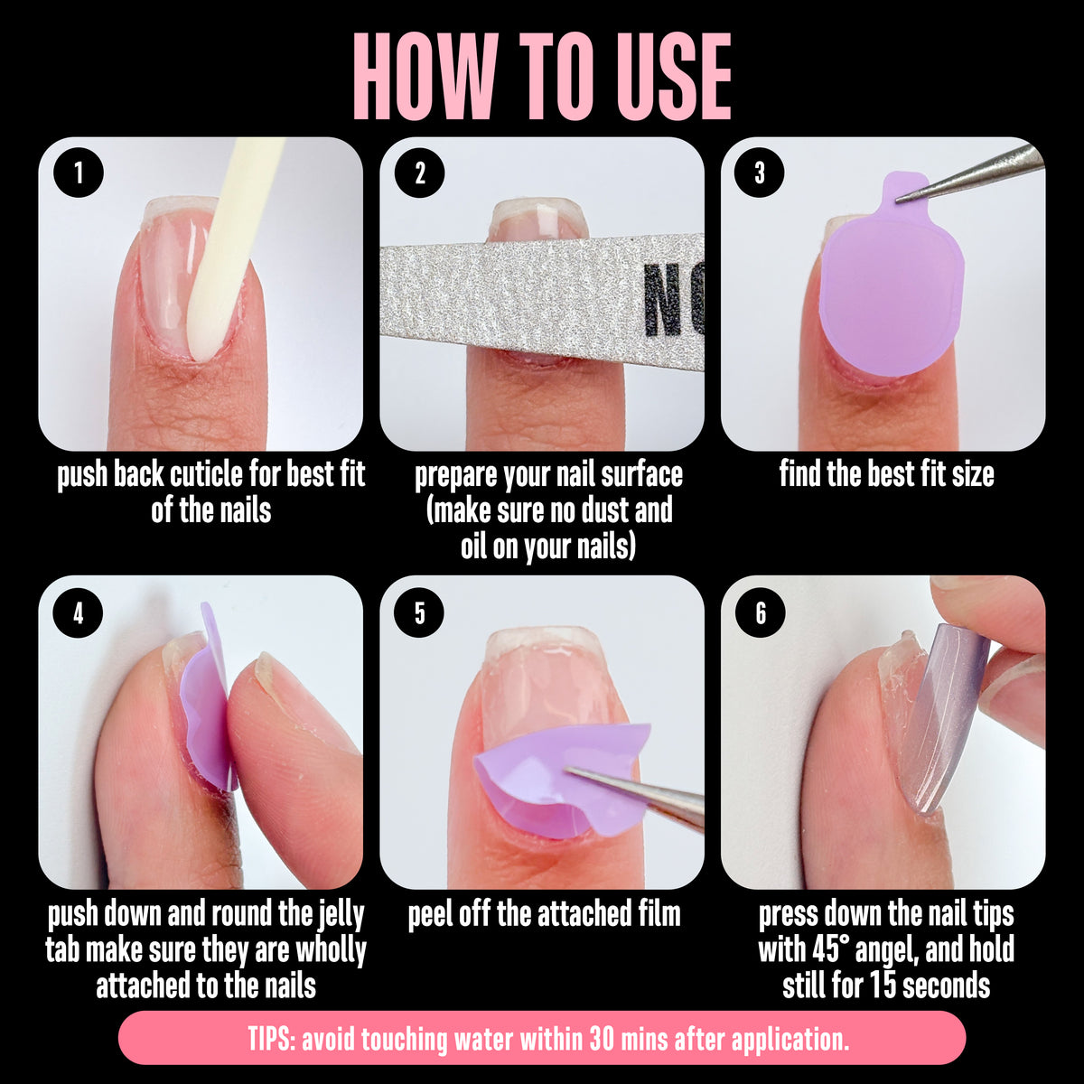 sticky tabs for finger nails 24 sizes