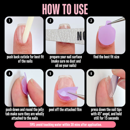 sticky tabs for finger nails 24 sizes