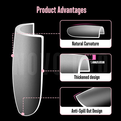 Short Sharp Square Nail Tips Clear 510