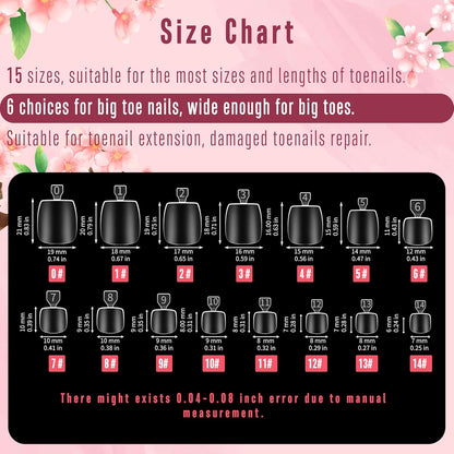 Tapered Square Thick Toe Nail Tips