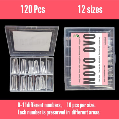 Long Full Cover Duck Nails Clear Small Box