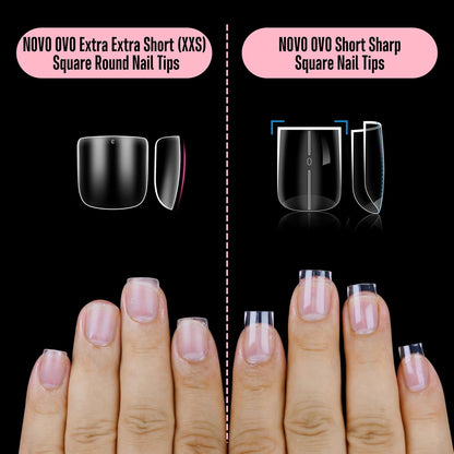 Nail Tips for Men Short Square Round