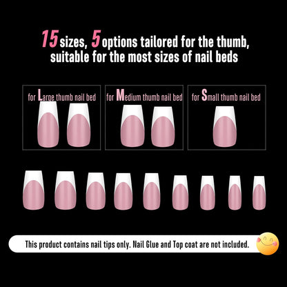 Coffin Medium White French Tip Berry Pink