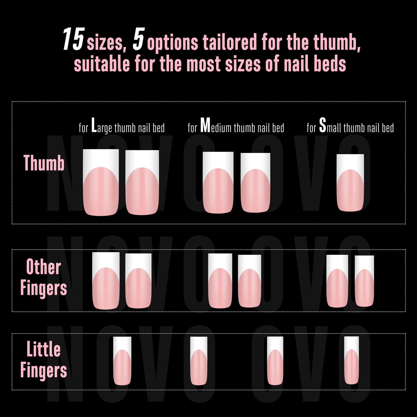 Medium Sharp Square White French Tip Nail Tips Baby Pink 180