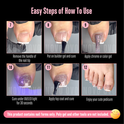 Half Cover Toe Nail Tips Mirco White French Tip