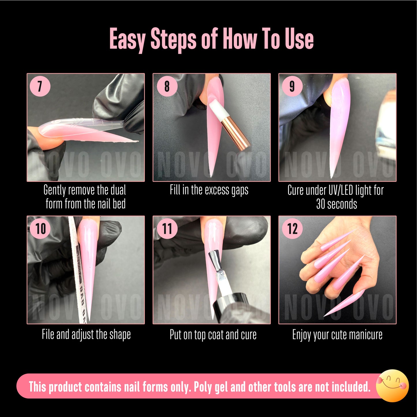 Stiletto XXXXL XXXL Nail Dual Form for Polygel 70