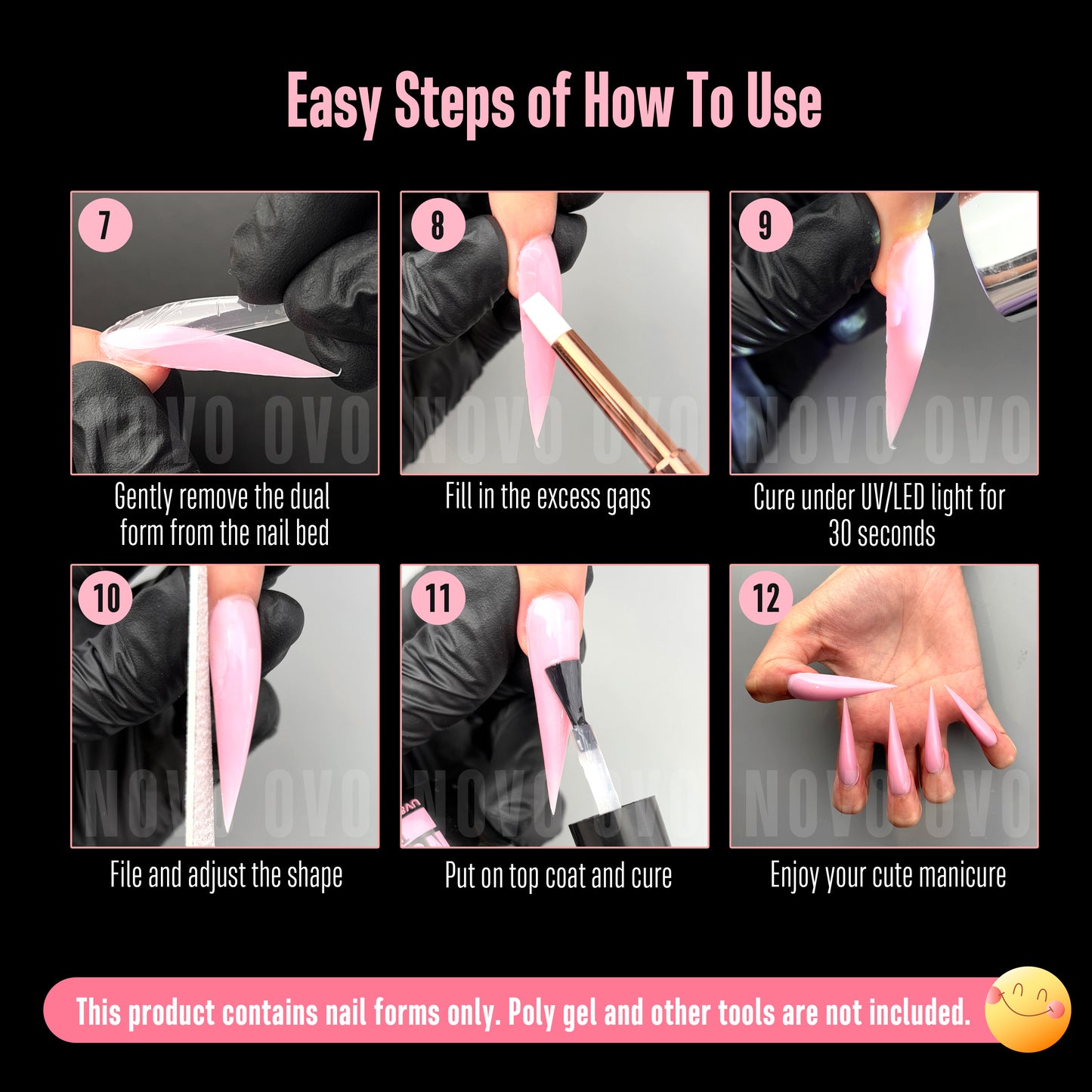 Stiletto XL/ XXL Nail Dual Form for Polygel 280