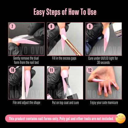 Stiletto XL/ XXL Nail Dual Form for Polygel 280