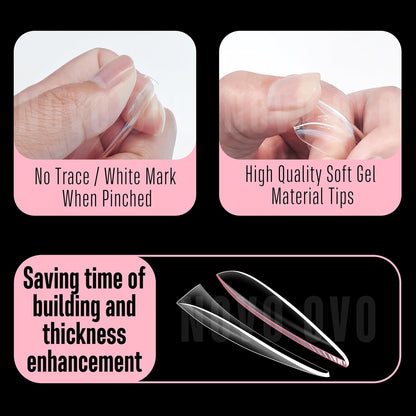 L Natural Thick Almond Nail Tips