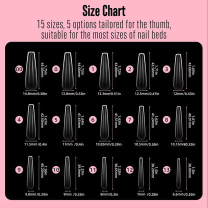 XXL Sculpted Thick Coffin Nail Tips