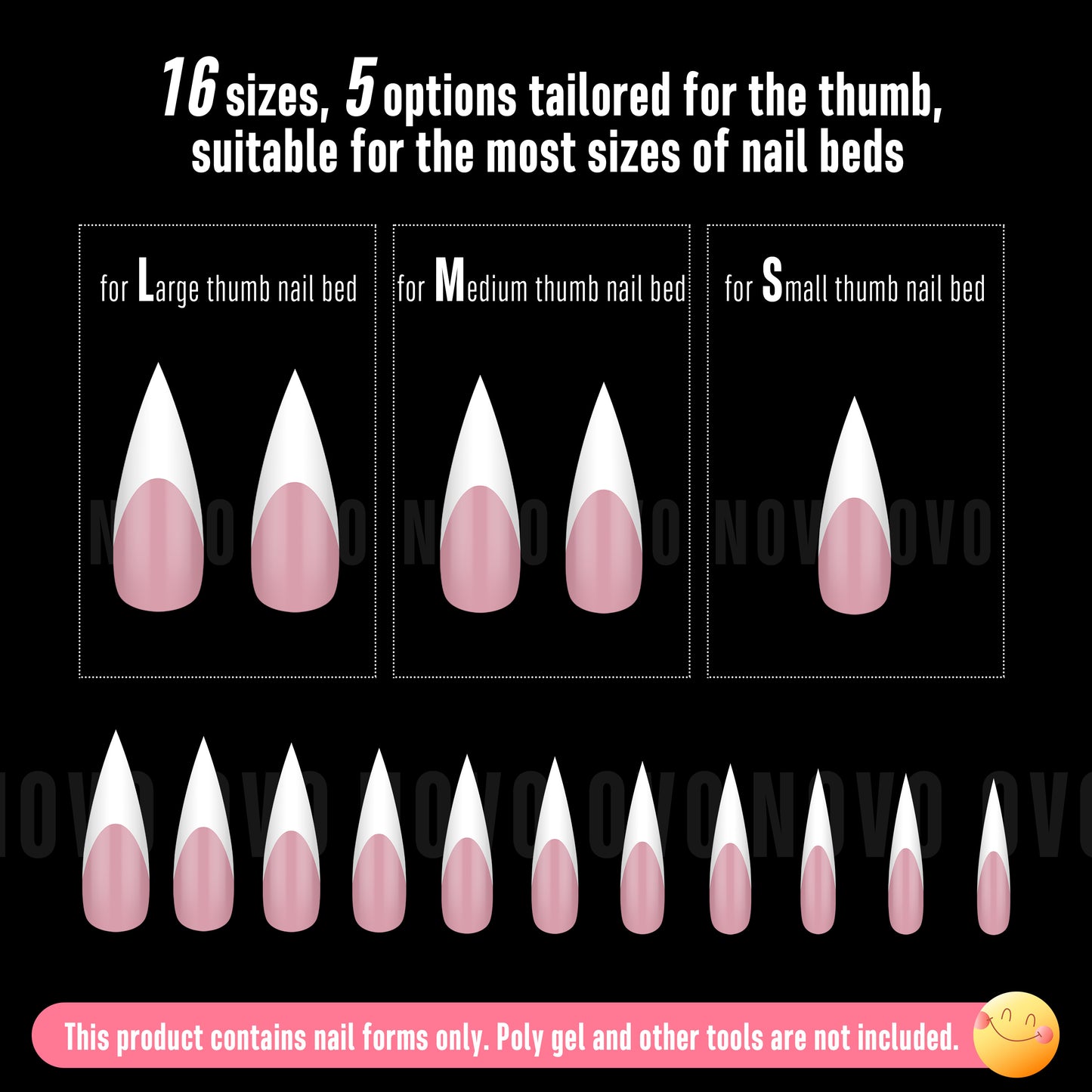 Long XL Sharp Stiletto White French Tip Nail Tips Berry Pink
