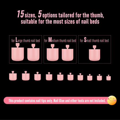Sharp Square Pure Color Toe Nail Tips Baby Pink 240