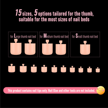 Sharp Square Pure Color Toe Nail Tips Macaron Mix 180