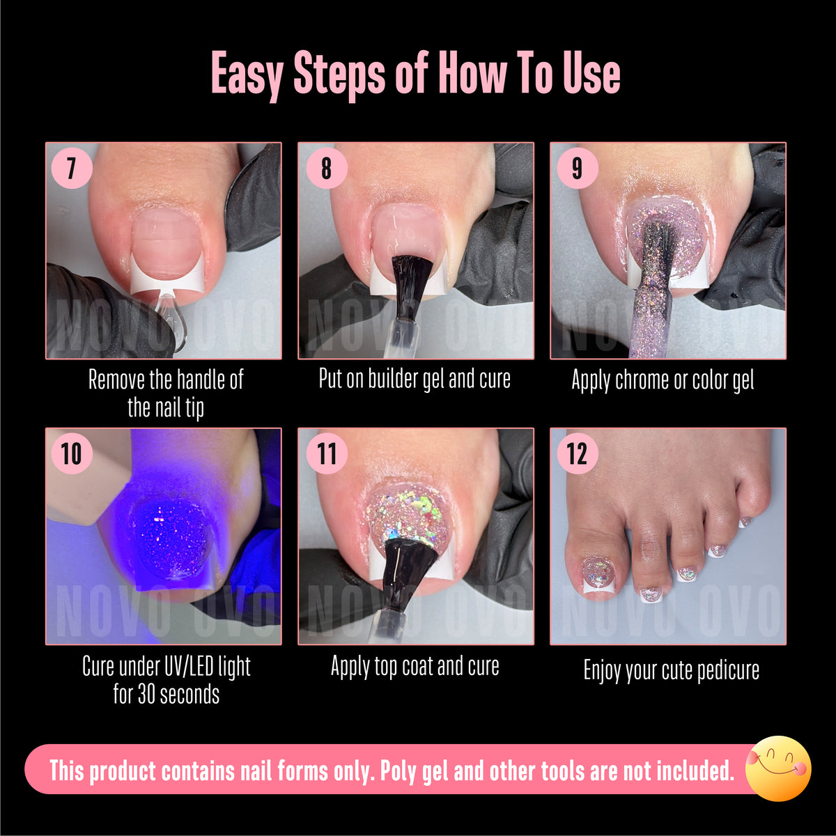 Half Cover Toe Nail Tips Deep Curve White French Tip