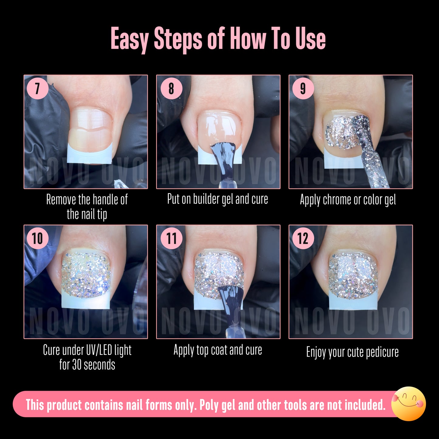 Half Cover Toe Nail Tips White French Tip