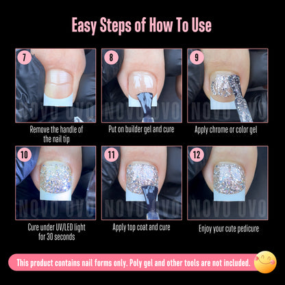 Half Cover Toe Nail Tips White French Tip