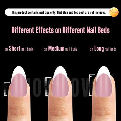 Medium Almond White French Tip BERRY PINK