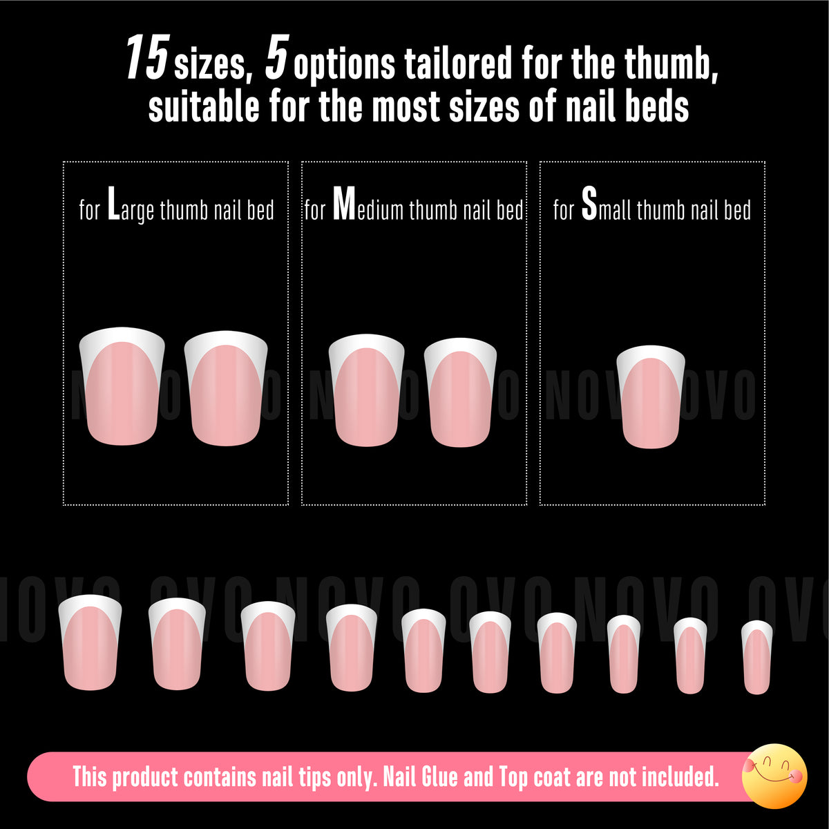 Short Round Duck Nail Tips White French Tips Baby Pink 240