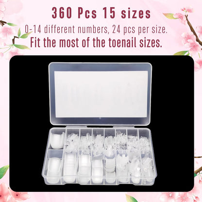 Square Long Toe Nails Clear Matte