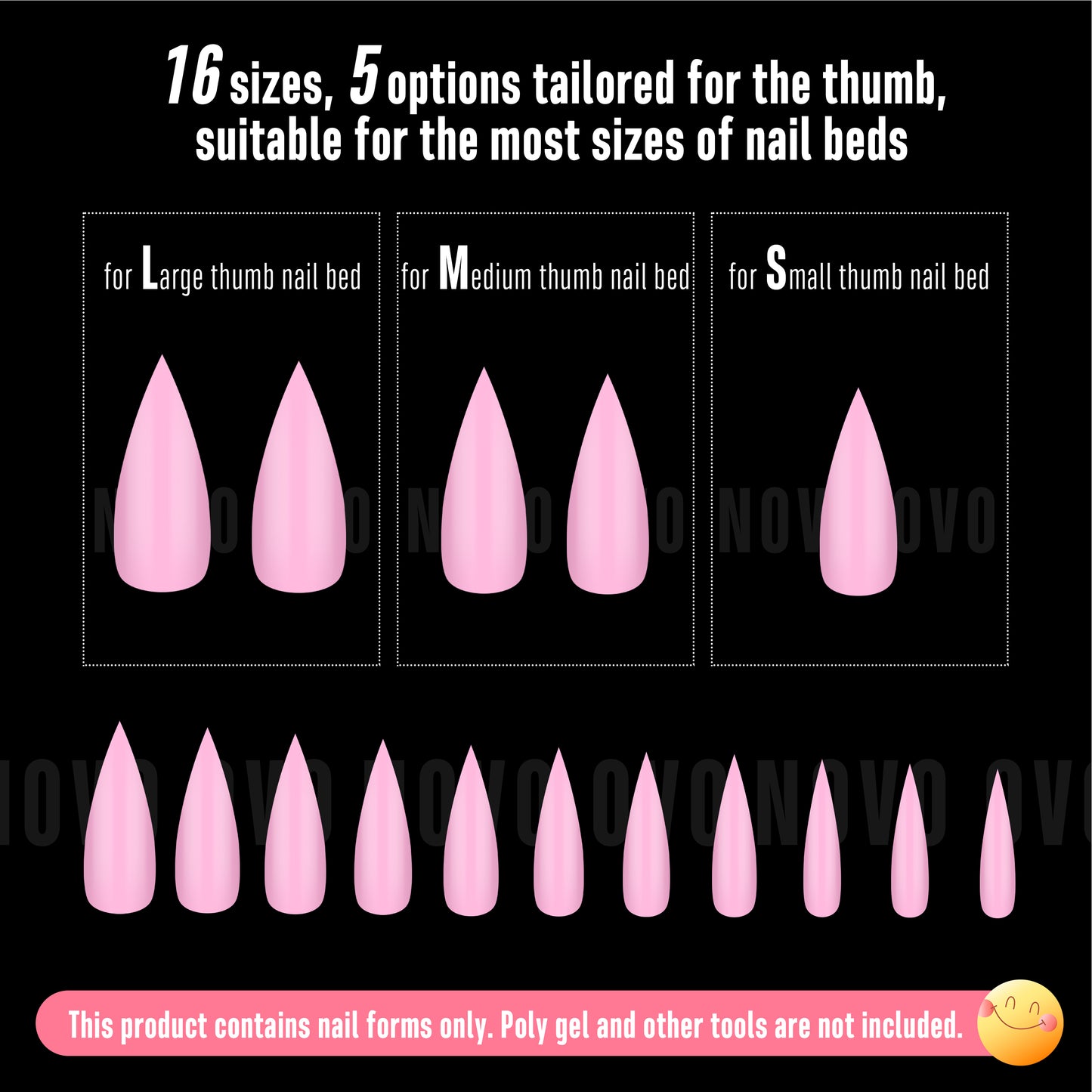 Medium or Long Pure Color Sharp Stiletto Nail Tips Pink