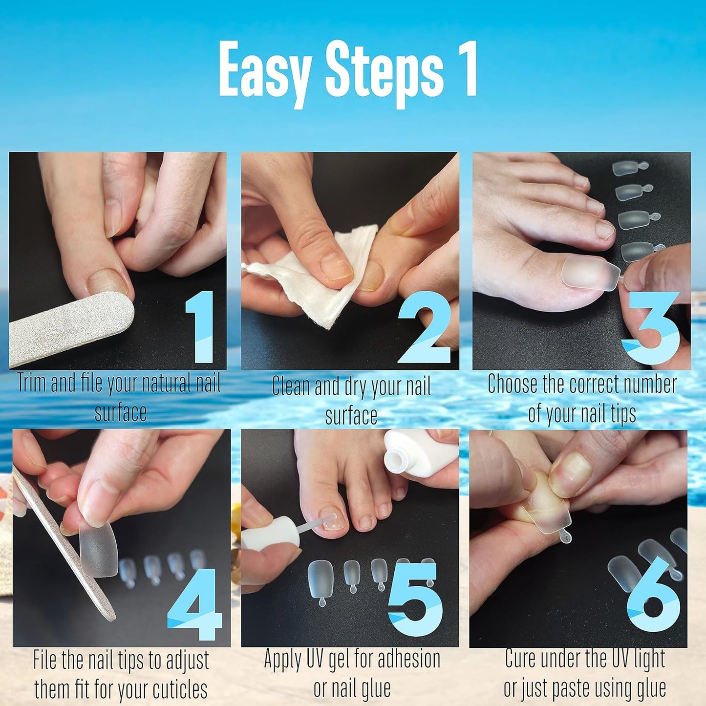 Long Toe Nails Clear Small Box