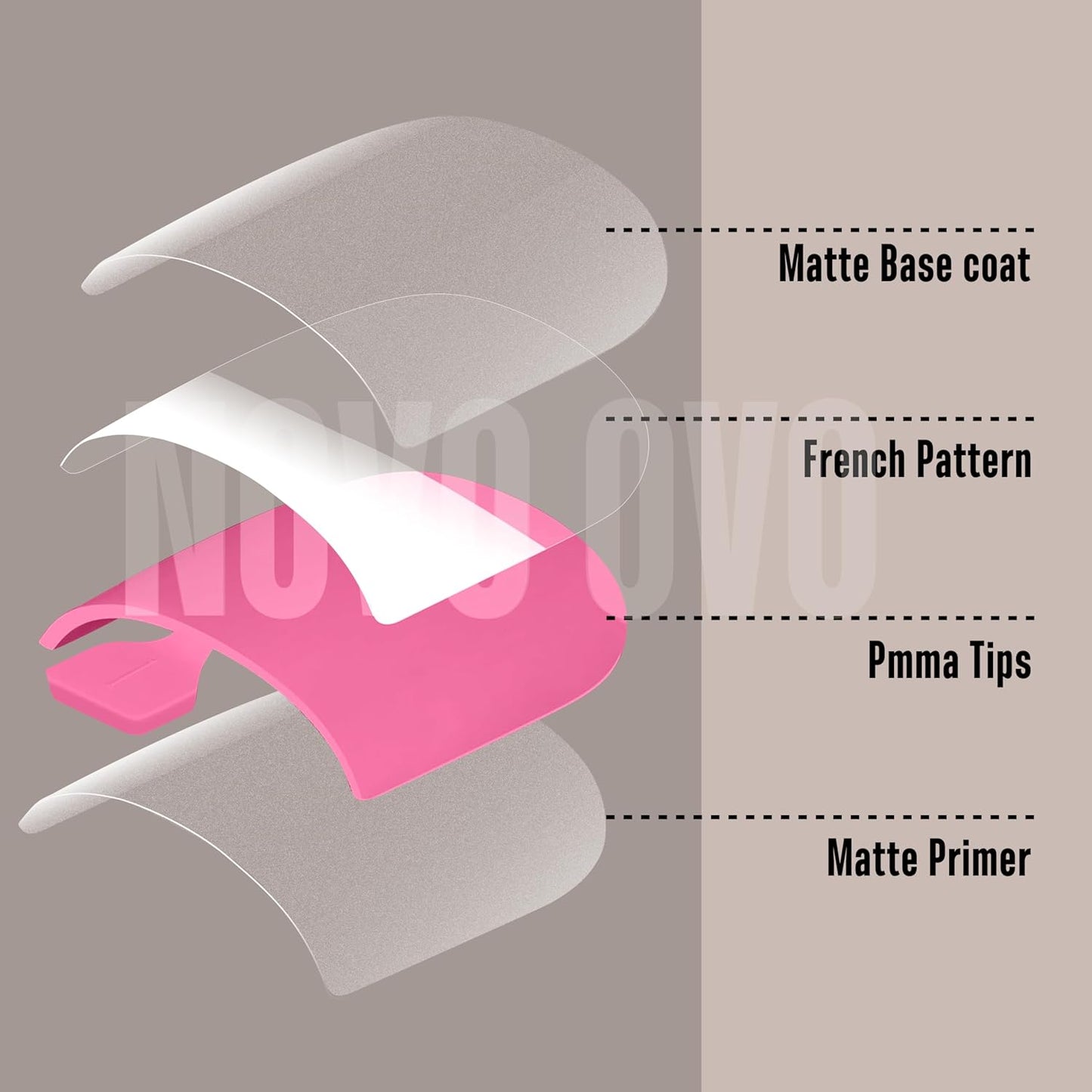 Sharp Square Toe Nail White French Tips Rose Pink