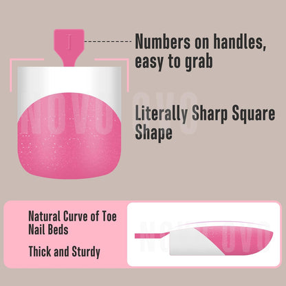 Sharp Square Toe Nail White French Tips Rose Pink