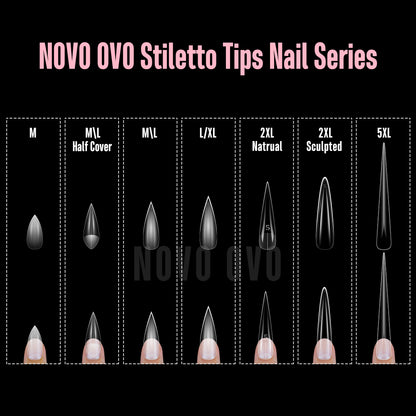 V Shape Half Cover Sharp Stiletto Nail Tips 224