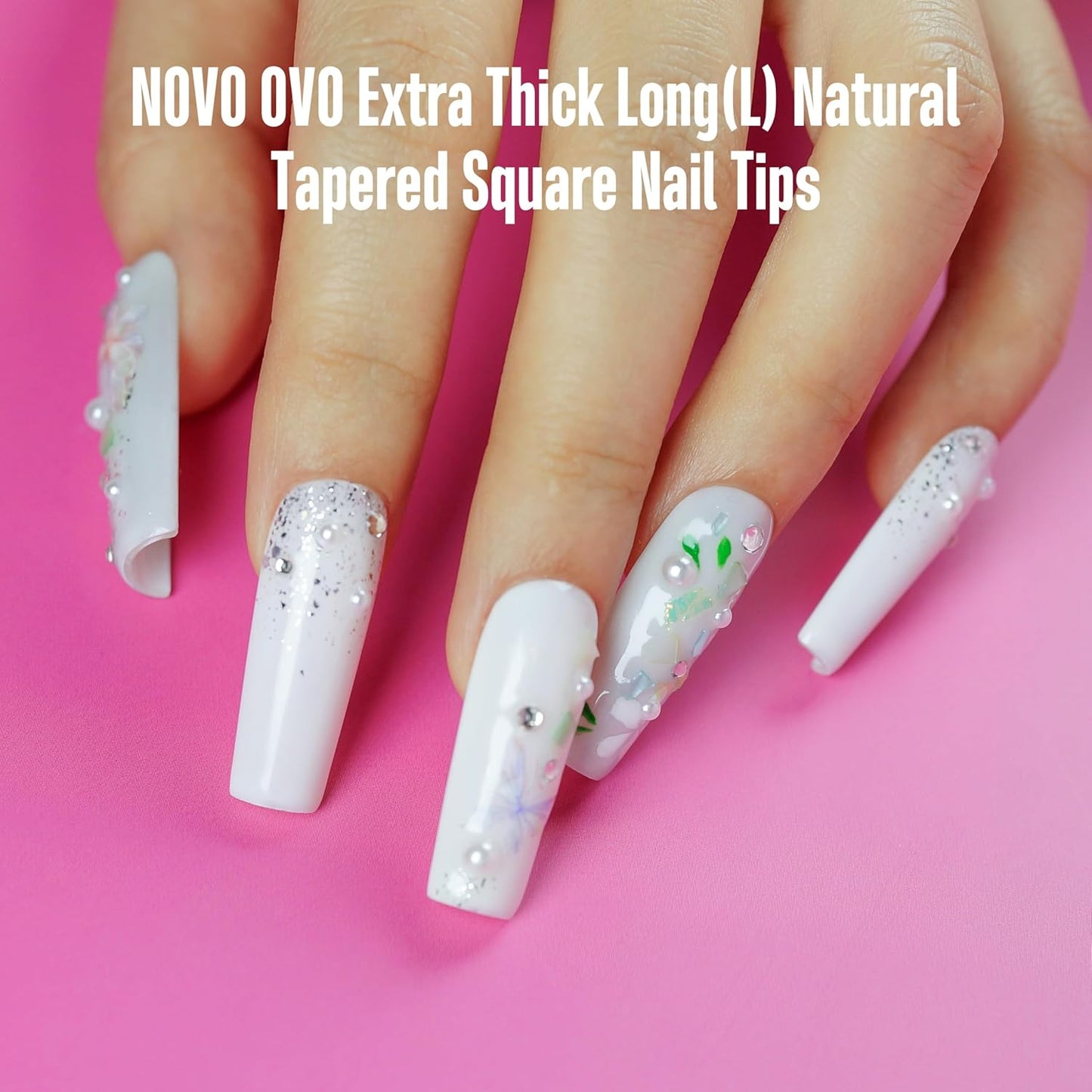 L Natural Thick Square Nail Tips
