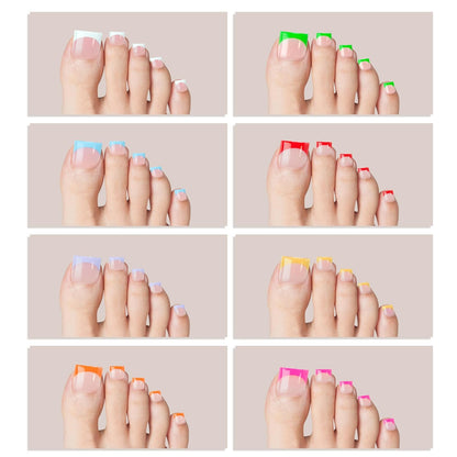 Sharp Square Toe Nail Tips Baby Pink 8 Mix Color