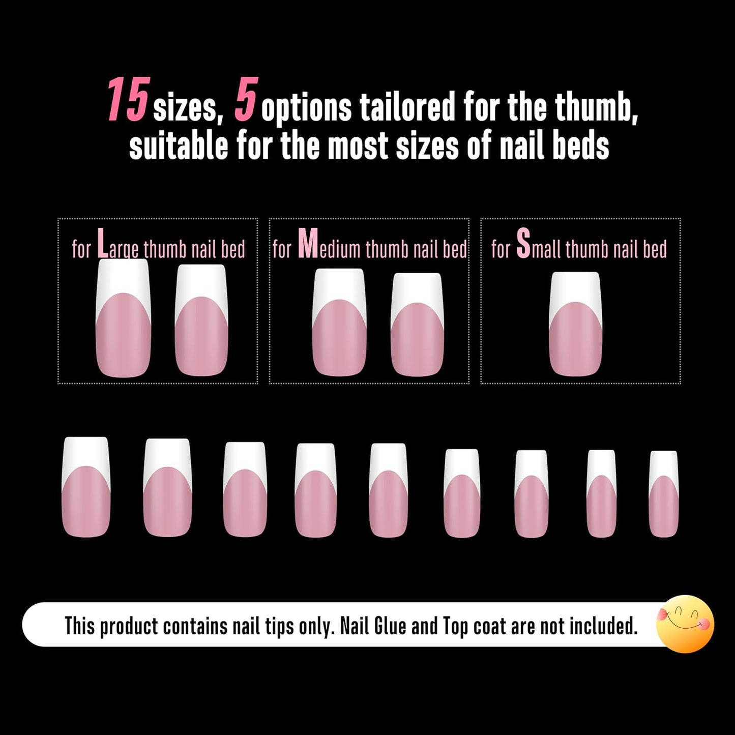 Square Medium White French Tip Berry Pink