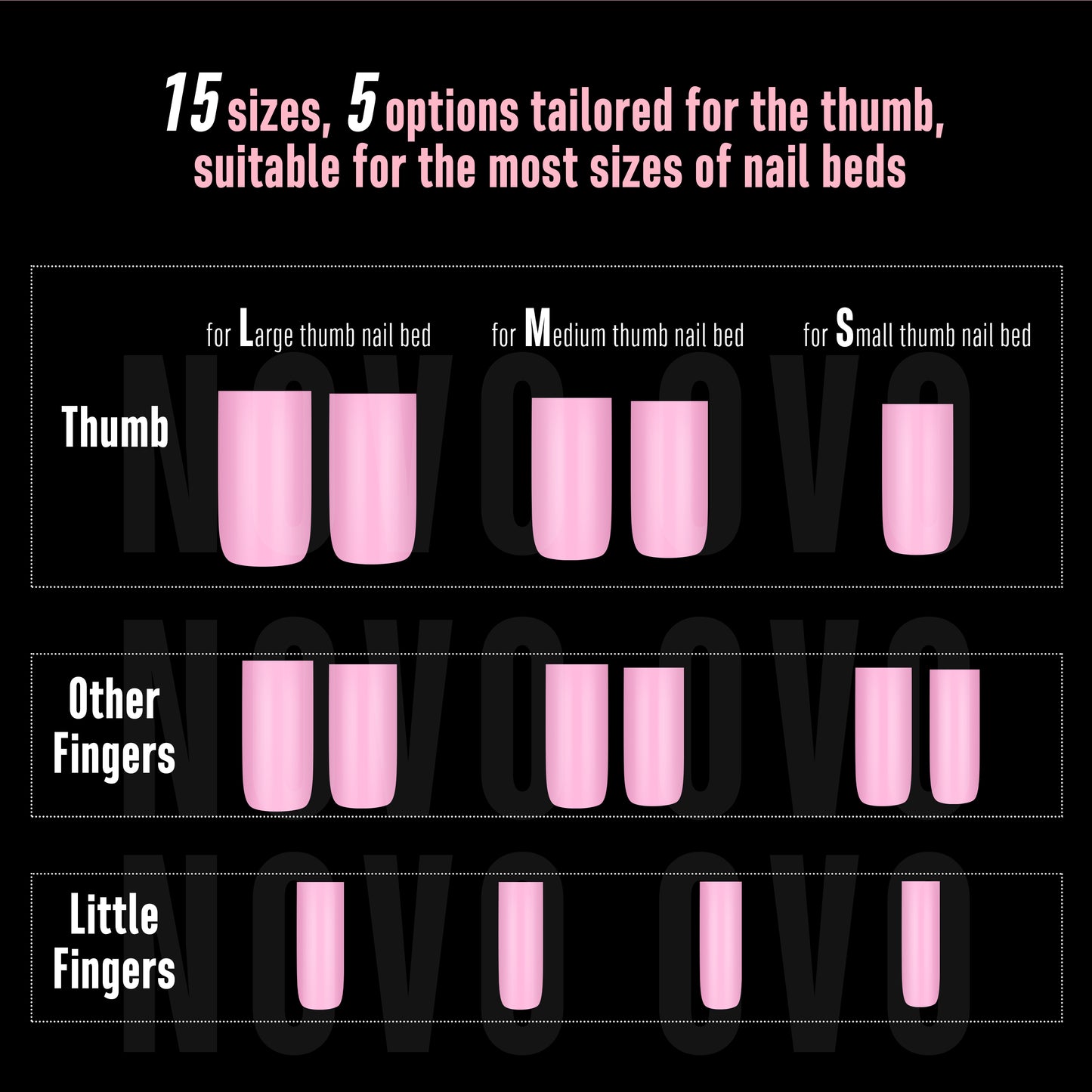 Meidum Sharp Square Pure Color Nail Tips Pink