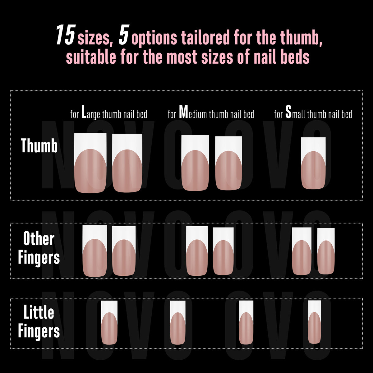 Medium Sharp Square White French Tip Nail Tips Brown Pink 180