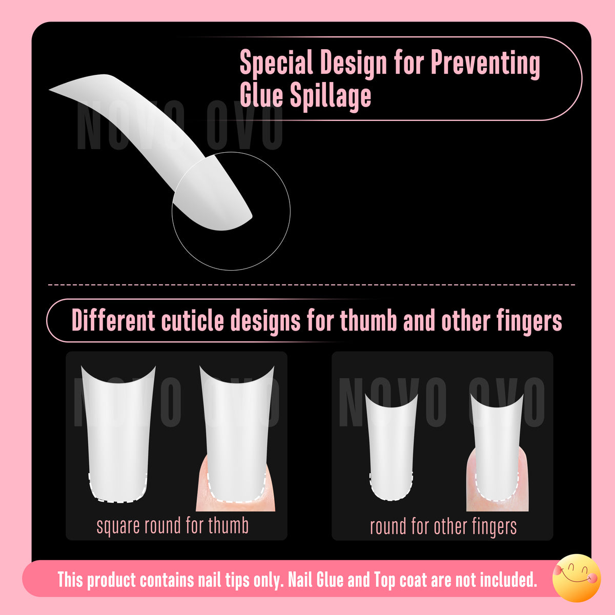 Medium Duck Nails Pure Color Milky White