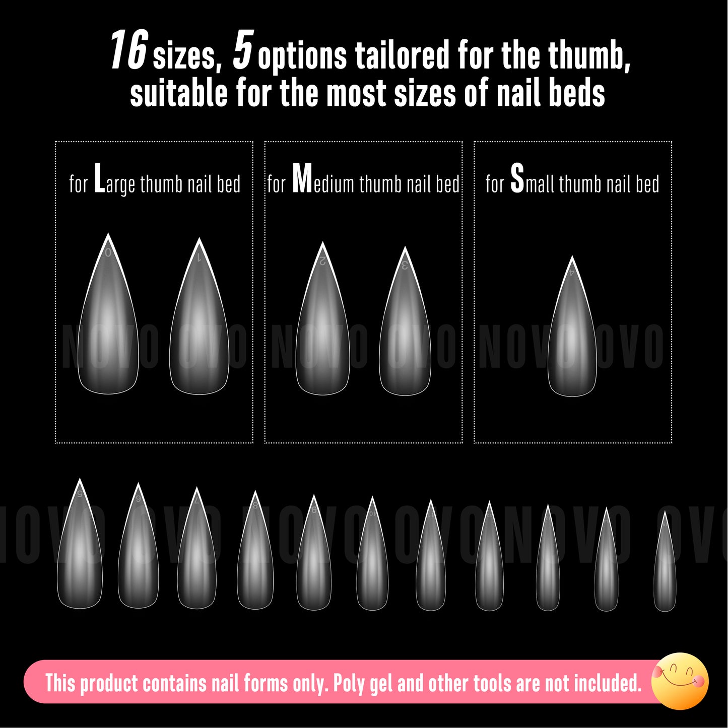 Long XL Clear Sharp Stiletto Nail Tips 480