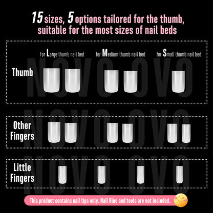 Short Sharp Square Cat Eye Nail Tips Semi-Clear Sliver (Agua)