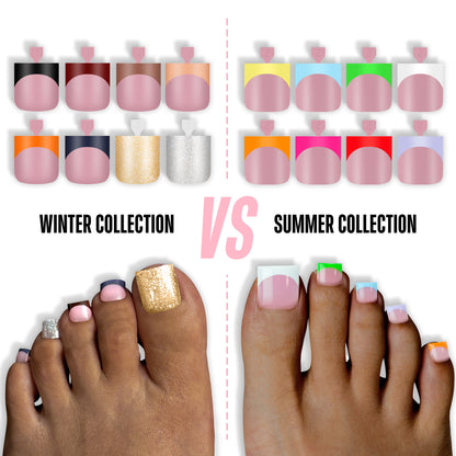 Sharp Square Toe Nail Tips BERRY PINK 8 Color For Winter