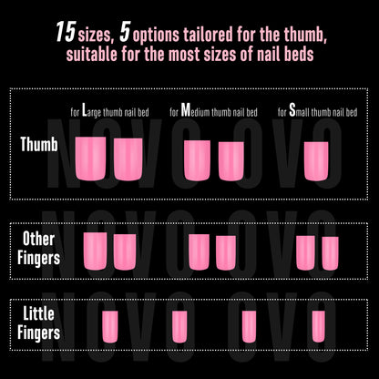 Short Sharp Square Nail Tips Macaron Mix