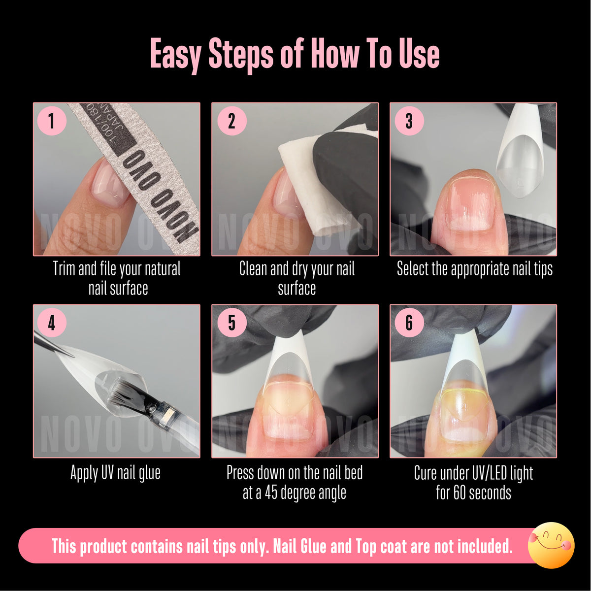 V Shape Half Cover Stiletto White French Tip Nail Tips 160