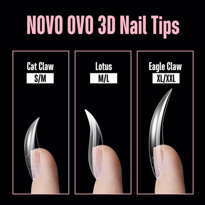 Eagle Claw Curved Stiletto 3D Nail Tips Baby Pink 128
