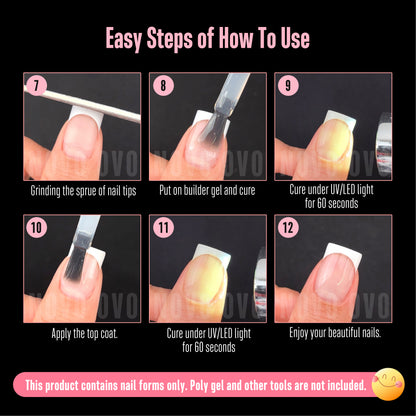 Half Cover Short Square White French Tip Nail Tips 224