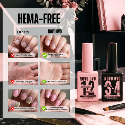 UV nail glue (as builder gel)cat eye top coat kit