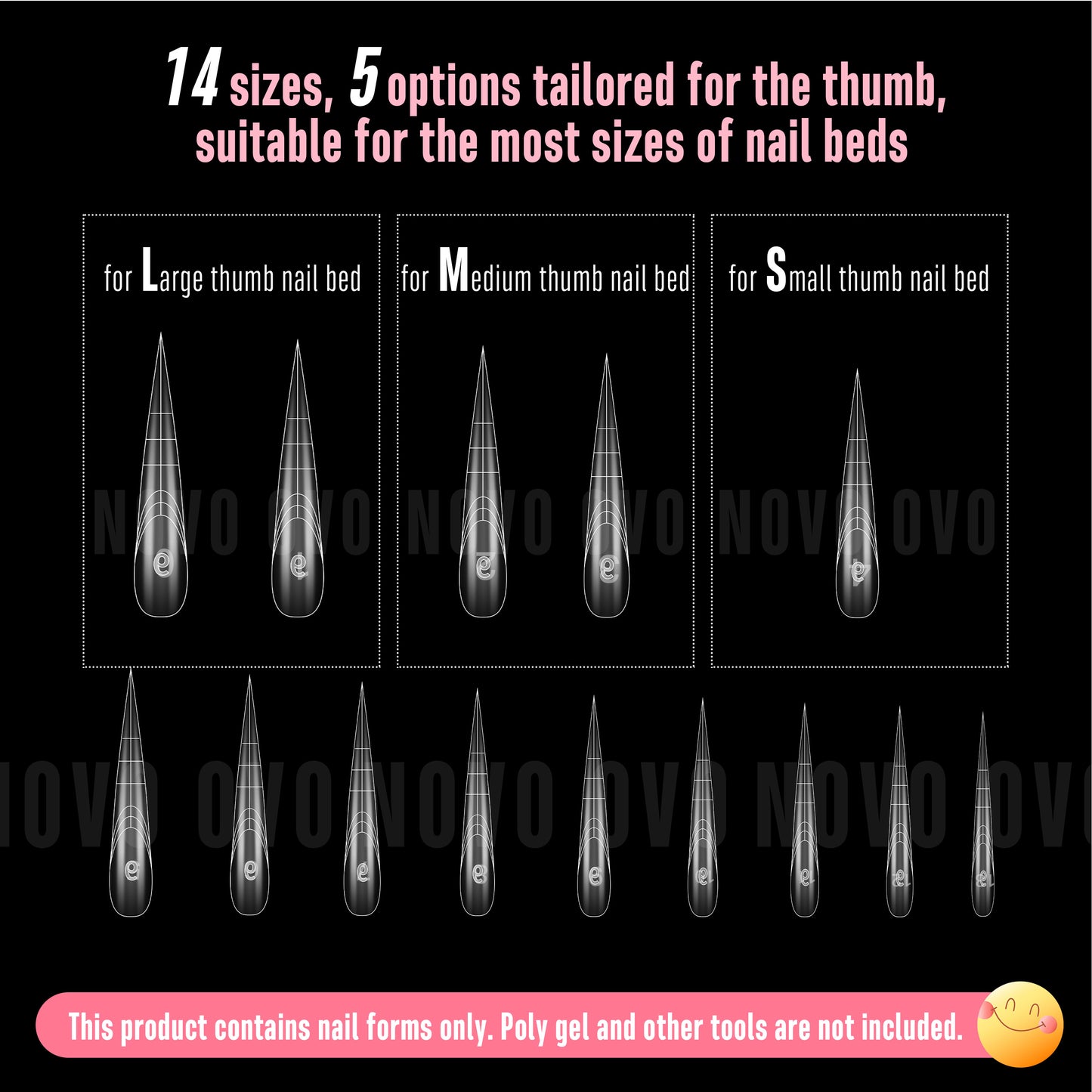 Stiletto XXXXL XXXL Nail Dual Form for Polygel 70