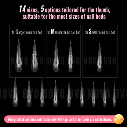 Stiletto XXXXL XXXL Nail Dual Form for Polygel 70