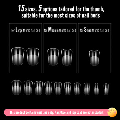 Short Round Duck Nail Tips Clear 240